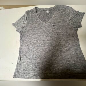 ATHLETIC WORKS WOMEN’S GREY  TONES SHORT SLEEVE TOP SIZE XXL (20) GOOD CONDITION